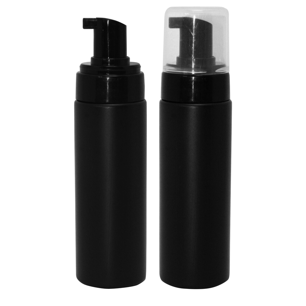 200ml Black Foaming Bottle with Natural Overcap & Black Pump New