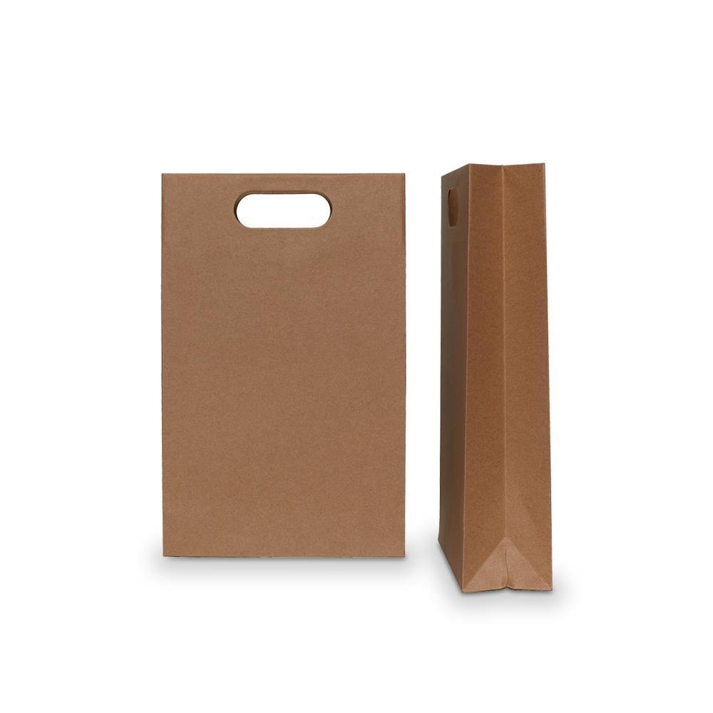 Paper Bag + DieCut Handle Brown Kraft Small 200mm (W) x 320mm (H