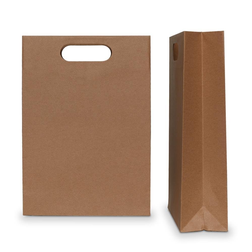 Paper Bag + Die-Cut Handle: Brown Kraft Large 300mm (W) x 420mm (H