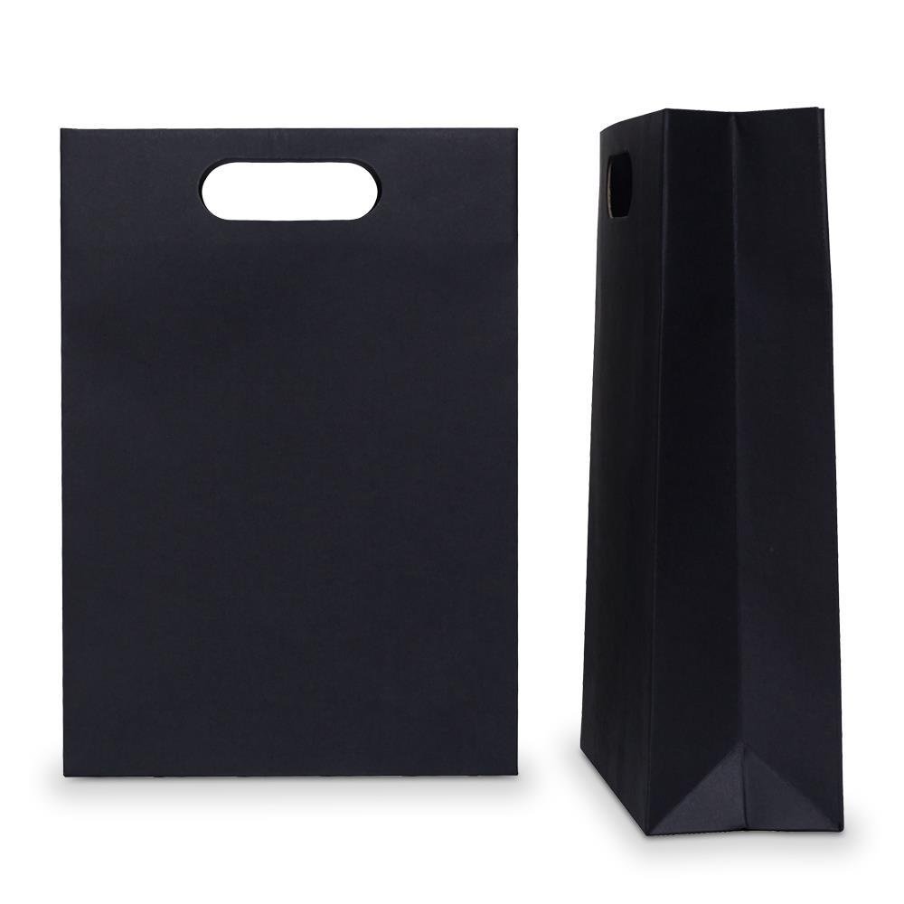 Paper Bag Die Cut Handle Black Kraft Large 300mm W x 420mm H