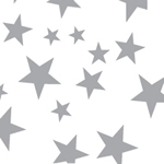 Gloss Wrapping Paper - Silver Stars
