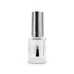 Nail Polish Glass Bottle with Shiny Silver Cap and Brush