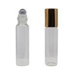 15ml Roll-On Clear Bottle with Shiny Gold Cap