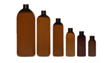 Amber PET Round Bottles (410 neck)