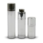 Aella Clear Airless Serum Bottle with Shiny Silver Top