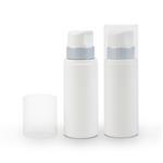 White with Silver Neck Airless Serum Bottle (with cap) - Plastic & Airless Bottles