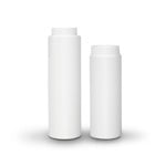 White Round Talcum Bottles With White Cap