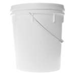 25Lt Pail White with White Lid - Tamper Evident