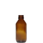 Amber 100ml Boston Round Glass Bottle (24mm neck)