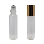 15ml Roll-On Clear Bottle with Shiny Gold Cap