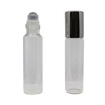 15ml Roll-On Clear Bottle with Shiny Silver Cap