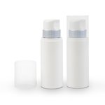White 200ml Silver Neck Airless Serum Bottle (with cap)