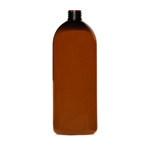 Amber 1L PET Boston Round Bottle