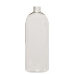 Clear 1L PET Boston Round Bottle