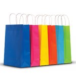 Carton of 300 Large Combo Coloured Kraft Bags 26cm (W) X 35cm (H) + 10cm (G)(NO BLACK)