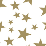Gloss Wrapping Paper - Gold Stars - 50cm x 60m