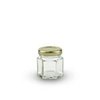 Clear 50ml Hexagonal Jar with 43mm Twist Top Gold