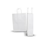 Mars: White Kraft Bag - 26cm (W) x 35cm (H) + 9cm (G) - Carton of 250