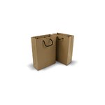 Moscow Brown Kraft Bag: BLACK PAPER ROPE HANDLE 20cm (W) x 28cm (H) + 9cm (G) - Carton of 100