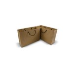Prague Brown Kraft Bag: BLACK PAPER ROPE HANDLE 36cm (W) x 24cm (H) + 12cm (G) - Carton of 100