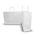 Saturn: White Kraft Bag - 42cm (W) x 32cm (H) + 12Cm (G) - Carton of 250