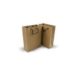 Vienna Brown Kraft Bag: BLACK PAPER ROPE HANDLE 26cm (W) x 35cm (H) + 9cm (G) - Carton of 100