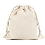 Natural Cotton Drawstring Bag: Large - 350mm (W) x 350mm (H) - Carton of 100