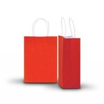 Pack of 10 Medium Orange Kraft Recyclable Paper Bags 20cm (W) X 28cm (H) + 10cm (G)