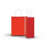 Pack of 10 Small Orange Kraft Recyclable Paper Bags 16cm (W) X 22cm (H) + 8cm (G)