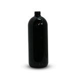 Black 1L PET Boston Round Bottle