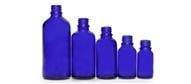 Cobalt Blue Boston Round Tamper-Evident Glass Bottles