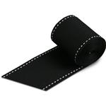 40mm Black + White Saddle Stitch Grosgrain Ribbon - 50M Roll