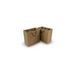 Junior Brown Kraft Bag: BLACK PAPER ROPE HANDLE 215mm (W) x 215mm (H) + 115mm (G) - Carton of 100
