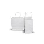 Apollo: White Kraft Bag - 21.5cm (W) x 21.5cm (H) + 11.5cm (G) - Carton of 250