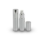 Brushed Aluminium with Chrome 15ml Airless serum Bottle (with cap)