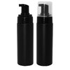 200ml Black Foaming Bottle with Natural Overcap & Black Pump