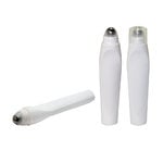 12ml White Roll-On Bottle with Stainless Steel Roll-On and Natural Over Cap