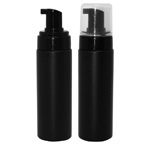 Black Foaming Bottle with Natural Overcap & Black Pump