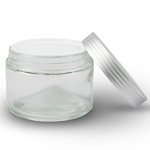 250ml Clear Round Glass Jar with Ring Grooved Matte Silver Lid & Caska Seal