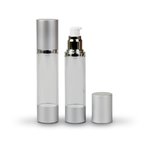 50ml Clear with Silver Airless Serum Bottle (with cap)