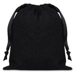 Black Cotton Drawstring Bag: Large - 350mm (W) x 350mm (H) - Carton of 100