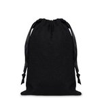 Black Cotton Drawstring Bag: Small - 200mm (W) x 300mm (H) - Carton of 100