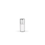15ml White Aella Airless Serum Bottle with Shiny Silver Top