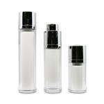 Aella White Airless Serum Bottle with Shiny Silver Top