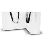 Ice MATTE Landscape Paper Bags with BLACK Grosgrain Ribbon Handles