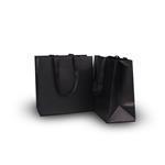 Midnight MATTE Portrait Paper Bags with BLACK Grosgrain Ribbon Handles