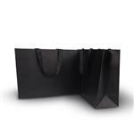 Midnight MATTE Landscape Paper Bags with BLACK Grosgrain Ribbon Handles