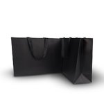 Midnight MATTE Medium Landscape: BLACK Grosgrain Ribbon Handle 45cm (W) x 33cm (H) + 13cm (G)-50/CTN