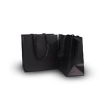 Midnight MATTE Junior: BLACK Grosgrain Ribbon Handle 21.5cm (W) x 21.5cm (H) + 11.5cm (G) - 100/CTN