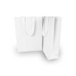 Ice MATTE Small Portrait: WHITE Grosgrain Ribbon Handle 26cm (W) x 35cm (H) + 9cm (G) - 100/CTN